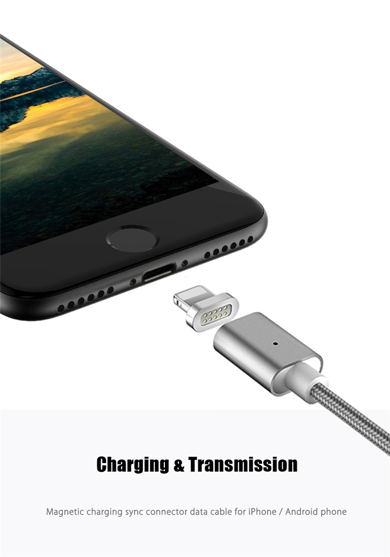 Magnetic Suction 8 Pin Micro USB Adapter Charging Data Transmission Cable