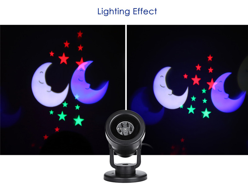 AC 110 - 240V 4W LED star moon light water resistant projector lamp