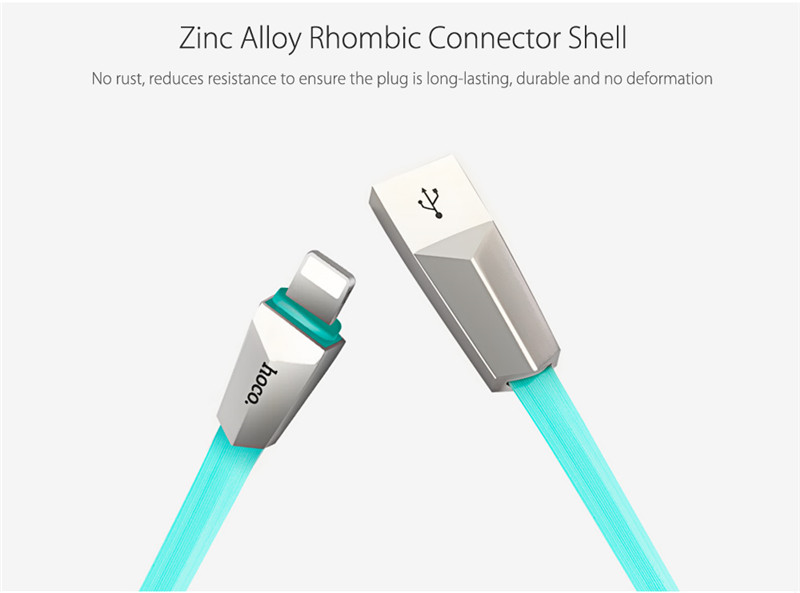 HOCO X4 1.2M Zinc Alloy 8 Pin Data Fast Charging Cord 