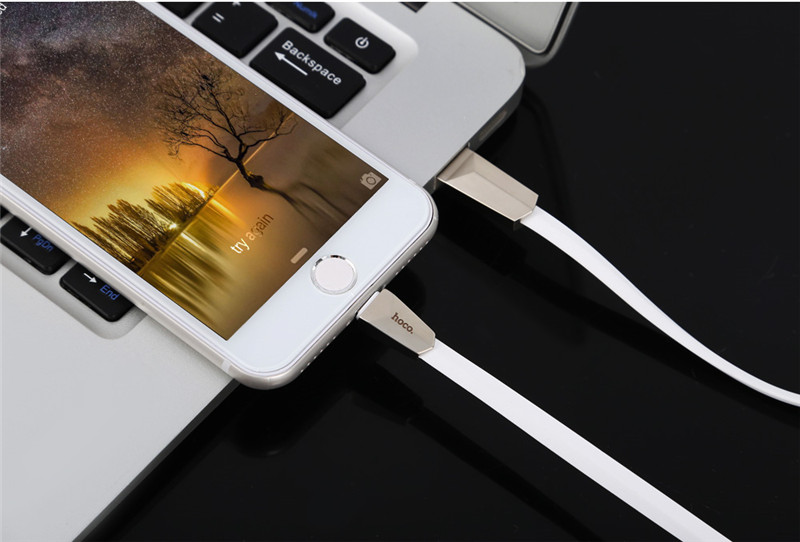 HOCO X4 1.2M Zinc Alloy 8 Pin Data Fast Charging Cord 