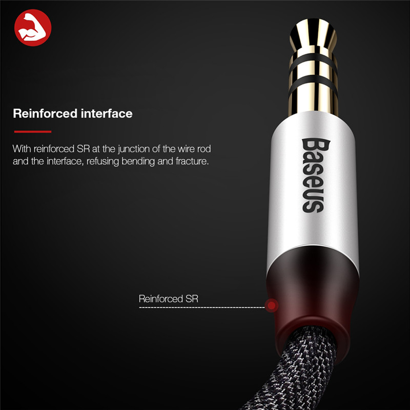 Baseus Yiwen AUX Audio Cable 3.5mm to 3.5mm M30 Reinforced SR 1.5M Baseus Yiwen AUX Audio Cable 3.5mm to 3.5mm M30 Reinforced SR 1.5M
