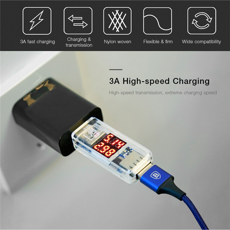 Baseus 2 in 1 Micro USB Type-C Connector 3A Charging Data Transfer Cable 1.2M Baseus 2 in 1 Micro USB Type-C Connector 3A Charging Data Transfer Cable 1.2M