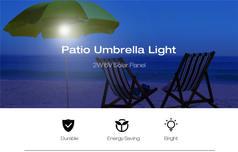 outdoor 36 LEDs solar patio umbrella lights