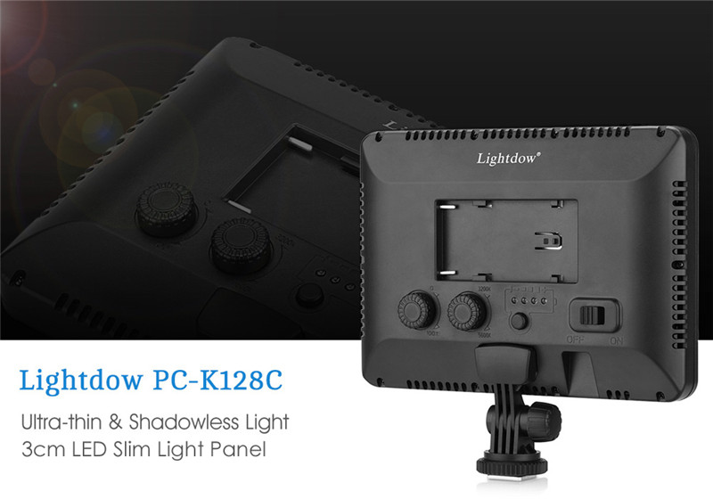 Lightdow PC - K128C 128 LED Video Light Dimmable Ultra High Power Panel for Digital SLR Cameras Camcorders