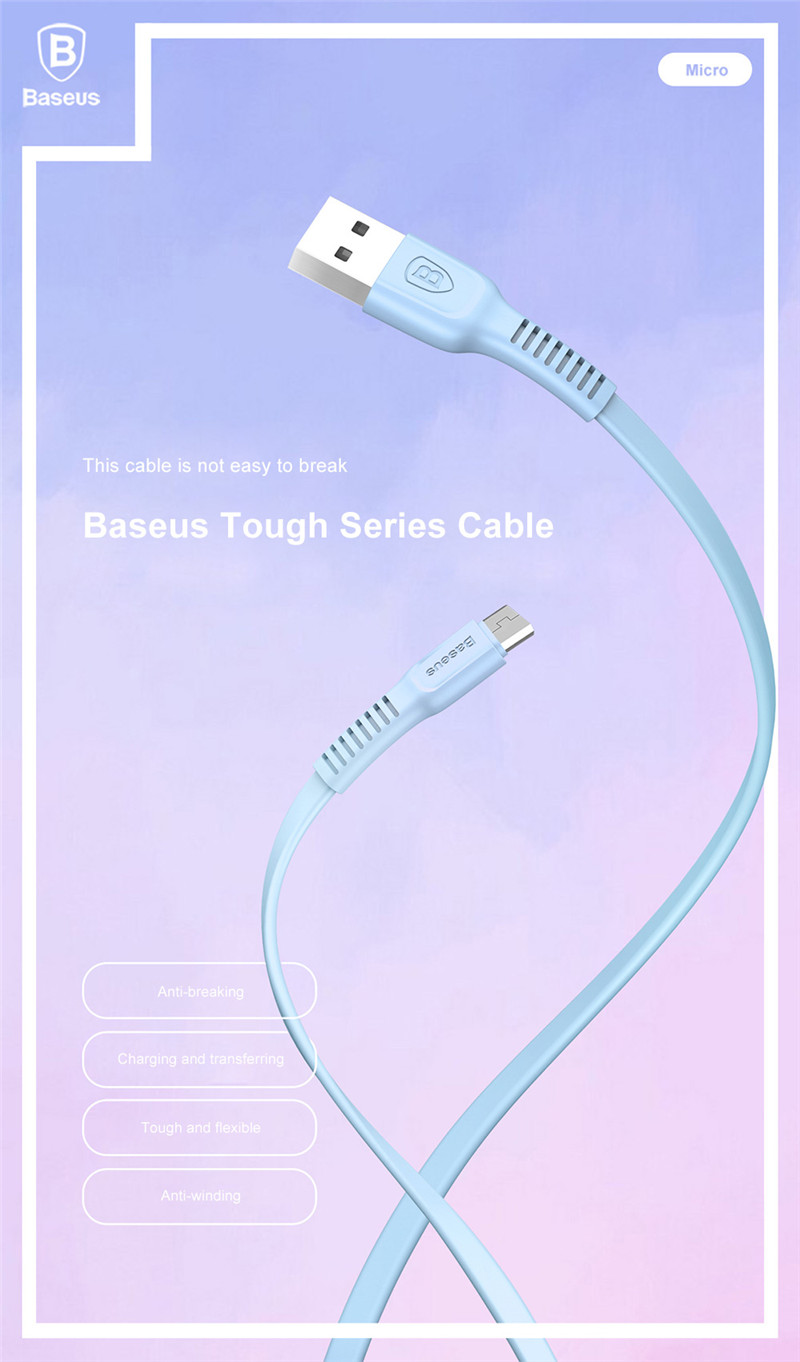 Baseus Micro USB Cable 2A Fast Charging Data Transmission Cord 1M Baseus Micro USB Cable 2A Fast Charging Data Transmission Cord 1M