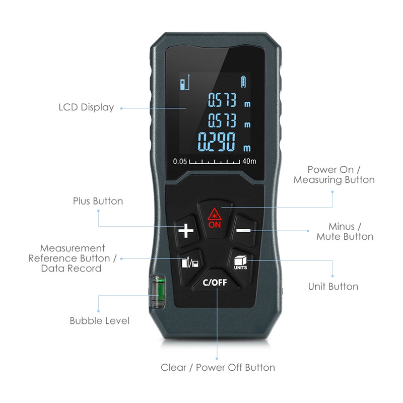 JP40 Multipurpose Handheld Rangefinder 40M Laser Distance Meter