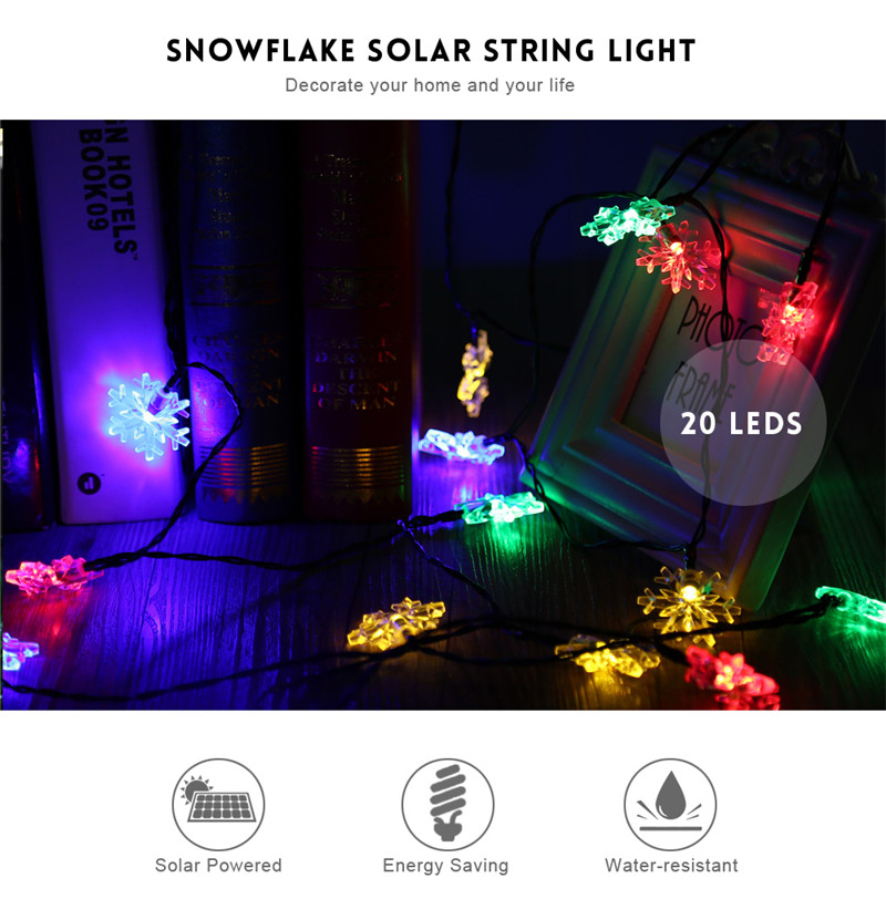 VCT - SLC - 037 20 LEDs Outdoor Snowflake Solar String Light 