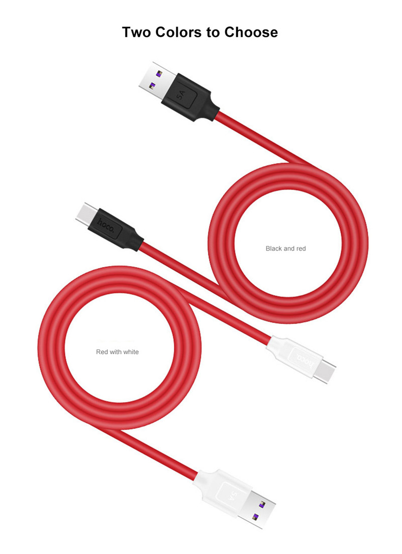 HOCO X11 Type-C Cable 5A Fast Charging Sync Data Transmission Cord 1.2M HOCO X11 Type-C Cable 5A Fast Charging Sync Data Transmission Cord 1.2M