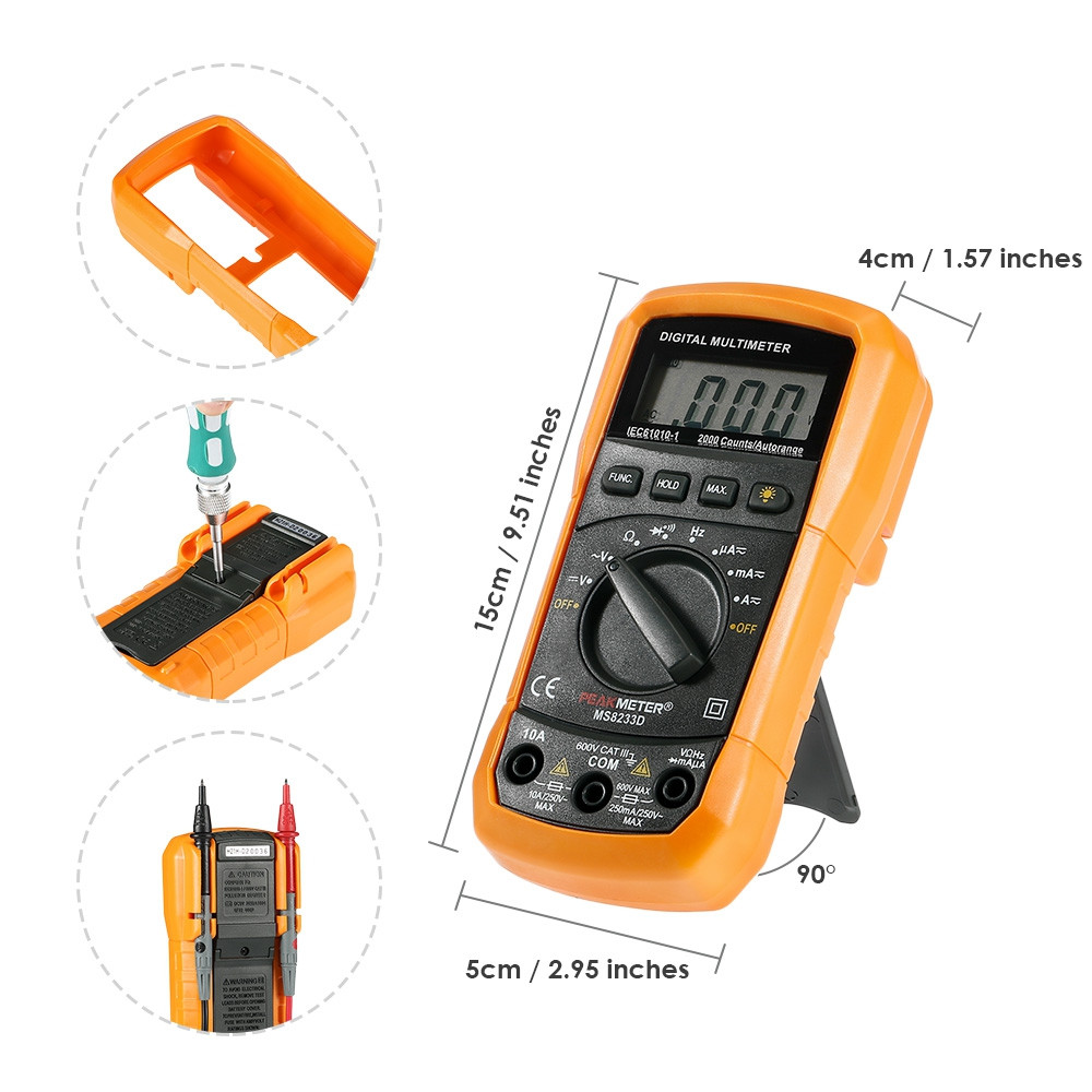 Inlife PEAKMETER MS8233D Multimeter Measuring Instrument