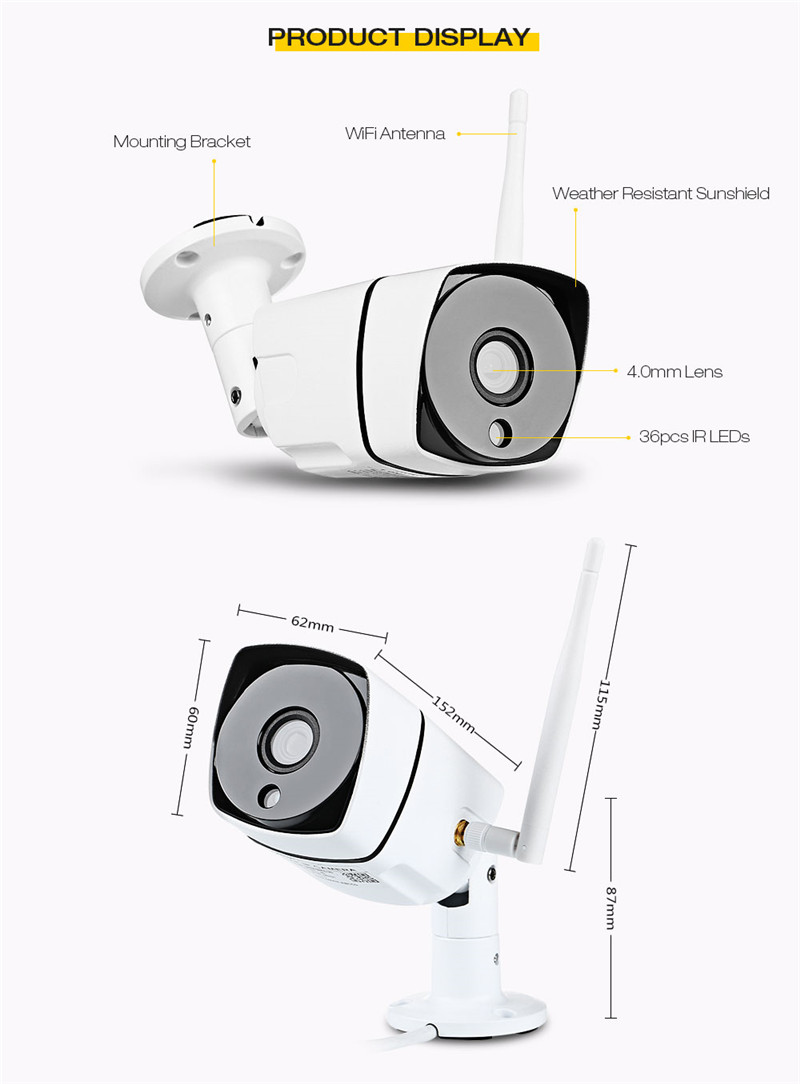 SN - IPC - HR02 HD 720P wireless wifi IP security camera IR night vision