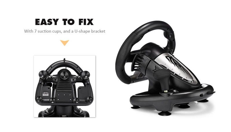 PXN V3II Racing Game Steering Wheel with Brake Pedal PXN V3II Racing Game Steering Wheel with Brake Pedal