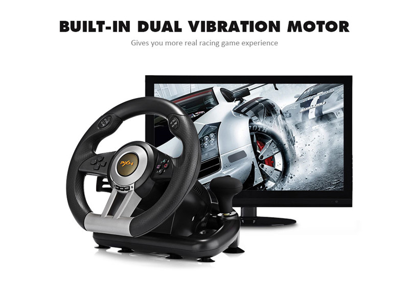 PXN V3II Racing Game Steering Wheel with Brake Pedal