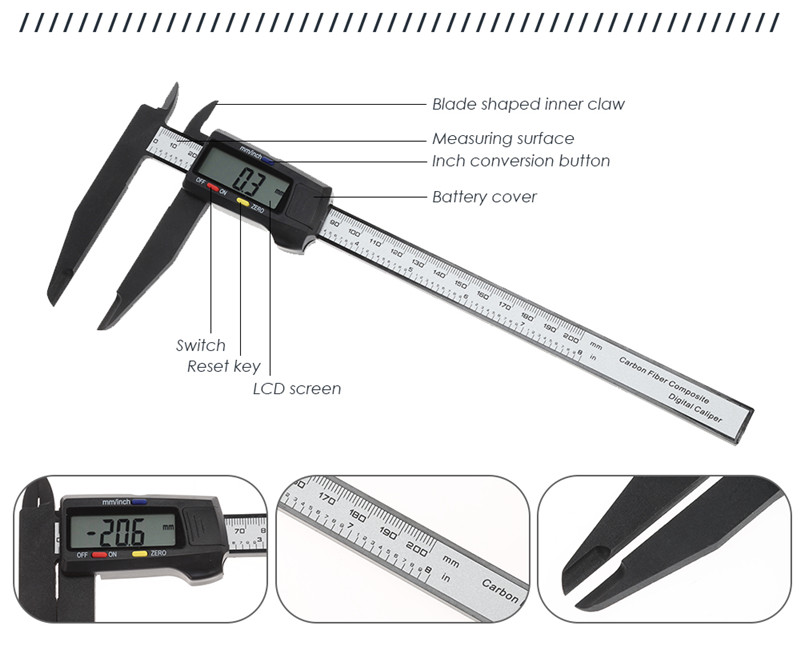 0 - 200mm Digital Vernier Caliper Measuring Tool