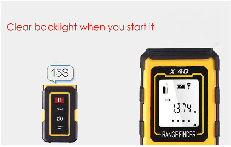 40M Handheld Rangefinder Laser Distance Meter Digital Measure Tester