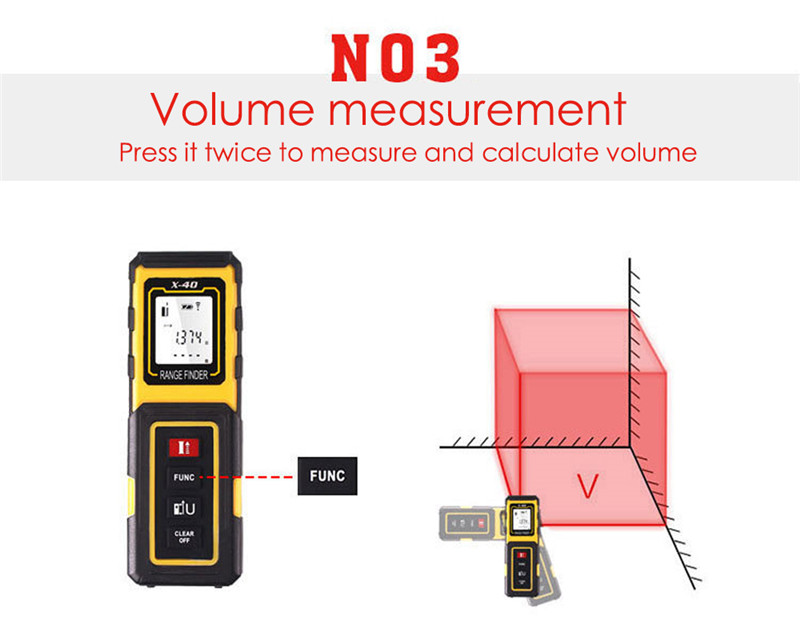 40M Handheld Rangefinder Laser Distance Meter Digital Measure Tester