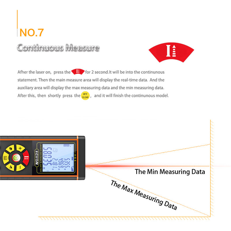 Digital Laser Distance Meter Ranger Finder Area Ruler