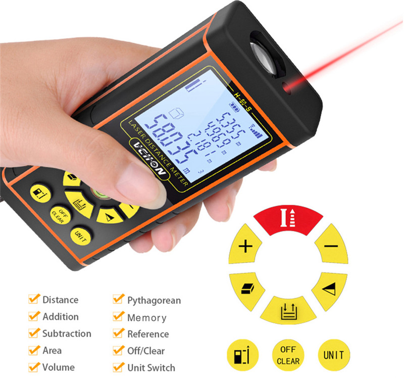 Digital Laser Distance Meter Ranger Finder Area Ruler