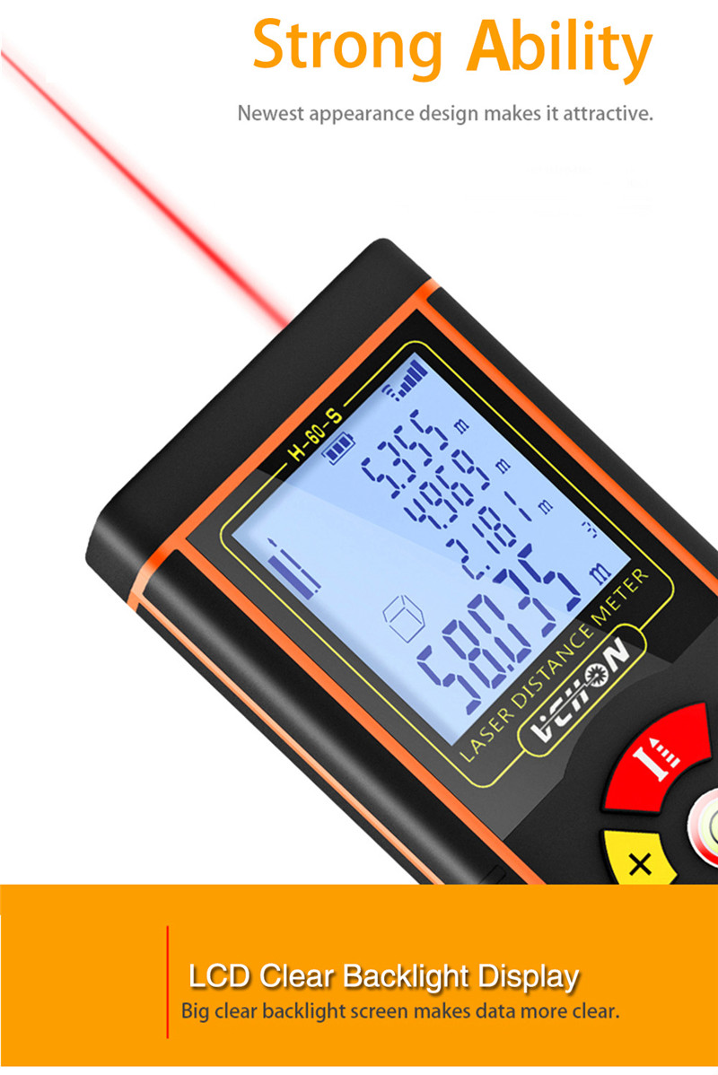 Digital Laser Distance Meter Ranger Finder Area Ruler