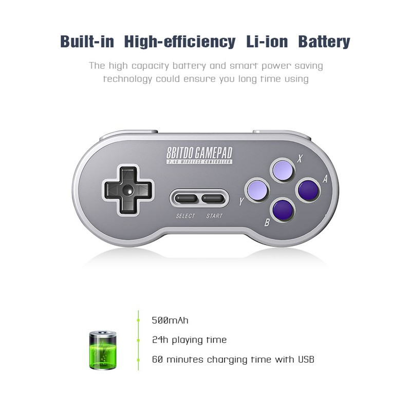 8Bitdo SN30 Wireless Controller 2.4G NES Receiver Joystick Gamepad 