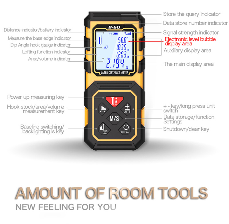 Laser Rangefinder Distance Meter Digital Measure Tool