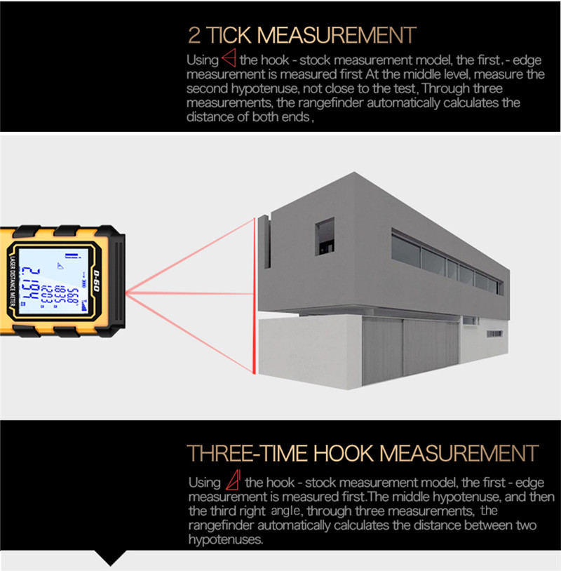 Laser Rangefinder Distance Meter Digital Measure Tool