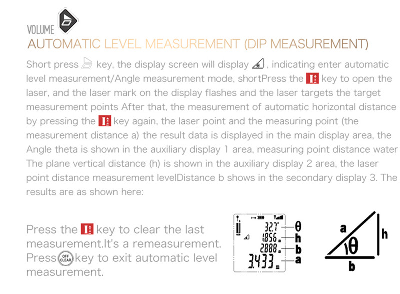 Laser Rangefinder Distance Meter Digital Measure Tool