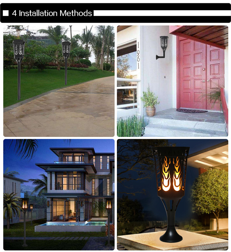 solar light path flame lamp landscape decoration lighting