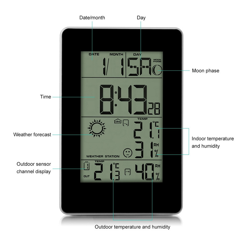 PT0303H Smart Calendar Clock with Temperature and Humidity Displays