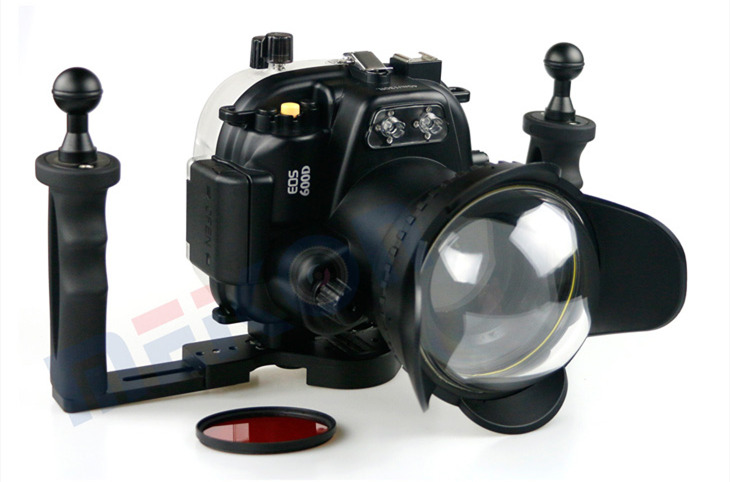 Canon 600D T3i underwater housing double handles aluminum tray set