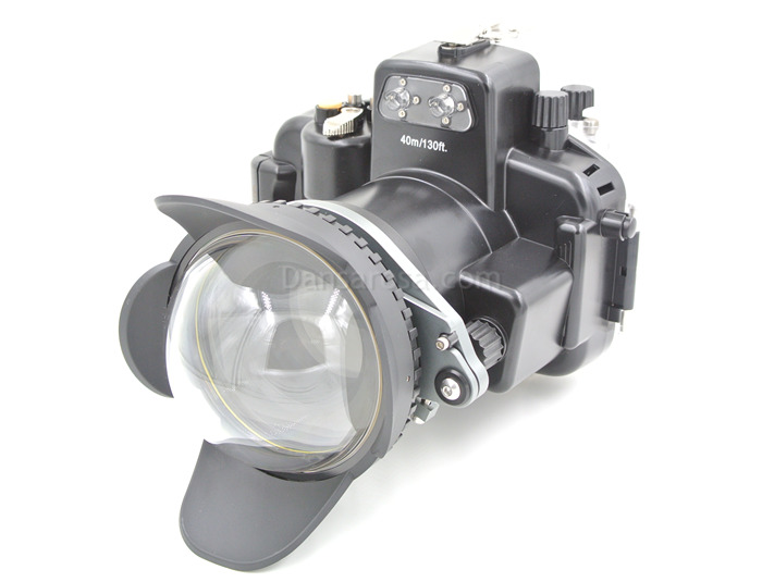 Fisheye dome port + M67 Adaptor connect Nikon D7100 Housing waterproof case