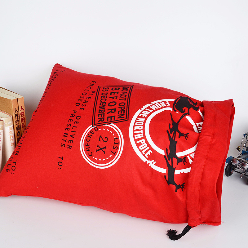 Christmas Gift Large Canvas Santa Drawstring Bag Christmas Gift Large Canvas Santa Drawstring Bag