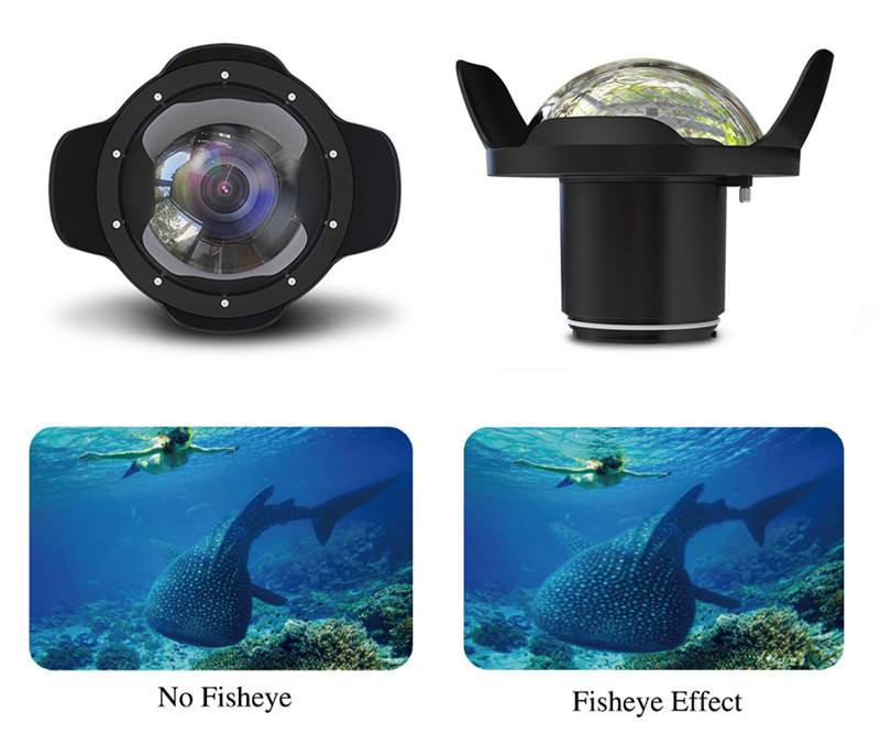 fisheye lens dome for canon nikon underwater housing