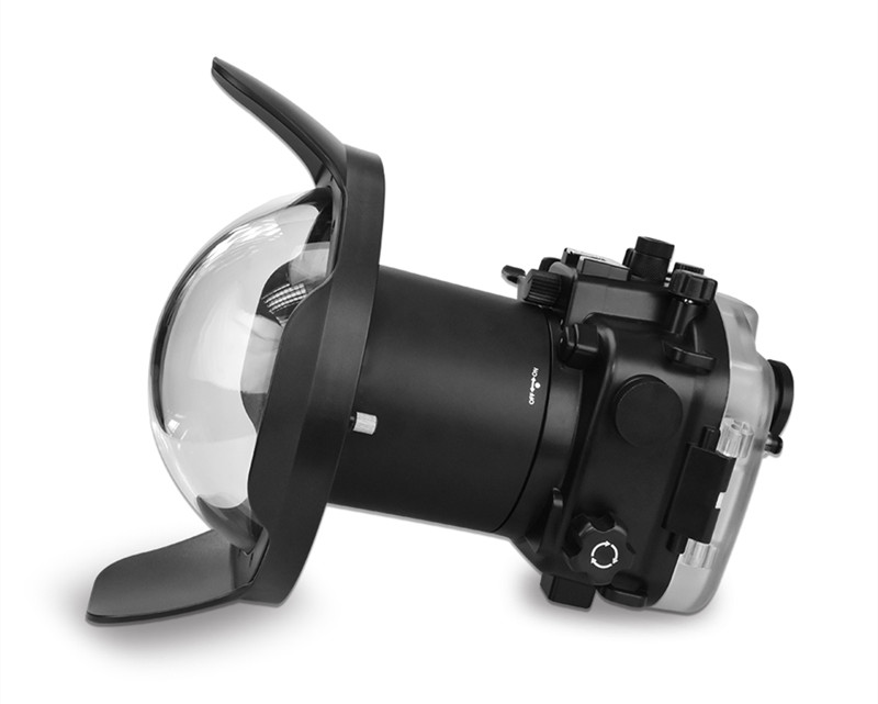 Fisheye dome port for Nikon D810 underwater housing