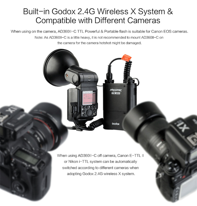 Godox AD360II-C TTL on/off-camera flash speedlite 2.4G wireless X system for canon