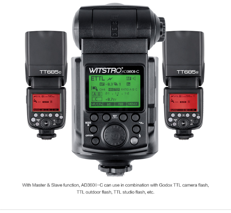 Godox AD360II-C TTL on/off-camera flash speedlite 2.4G wireless X system for canon