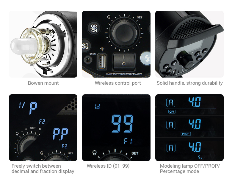 Godox DP400III 400W GN80 2.4G built-in X system studio strobe flash light Godox DP400III 400W GN80 2.4G built-in X system studio strobe flash light