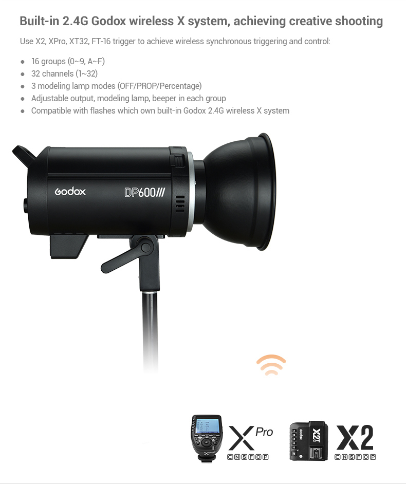 Godox DP600III professional 5600K 600W 2.4G wireless X system strobe studio flash light