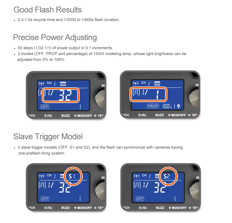 Godox QS800II 800W GN90 built-in 2.4G wireless X system studio strobe