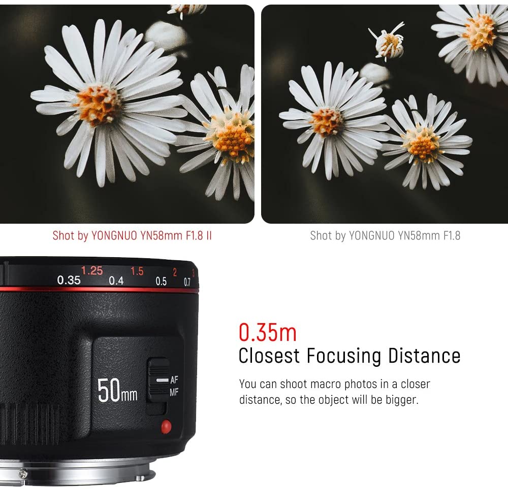 YONGNUO YN50mm F1.8 II large aperture auto focus lens for canon DSLR