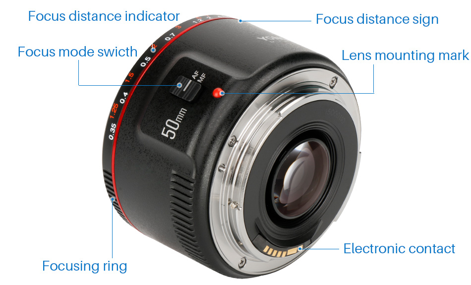 YONGNUO YN50mm F1.8 II large aperture auto focus lens for canon DSLR