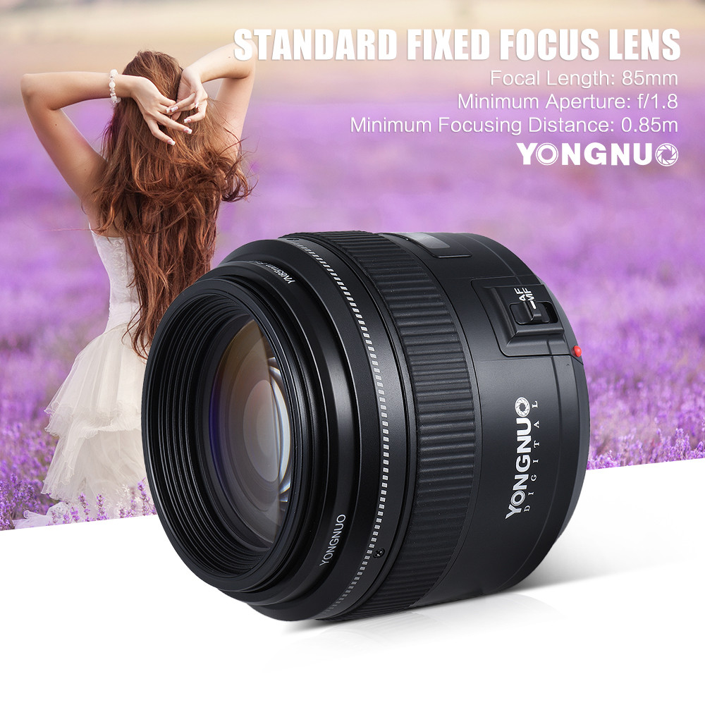 YongNuo 85mm f1.8 AF/MF standard medium telephoto prime fixed focal lens for Canon