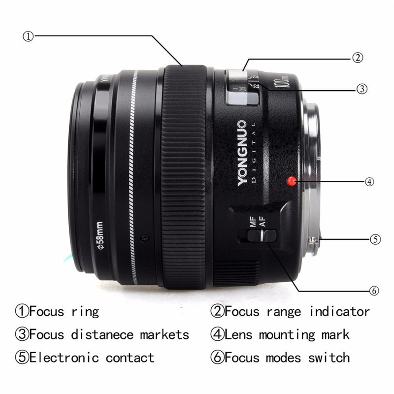 Yongnuo 100mm F2 auto focus lens AF large aperture for Nikon Yongnuo 100mm F2 auto focus lens AF large aperture for Nikon
