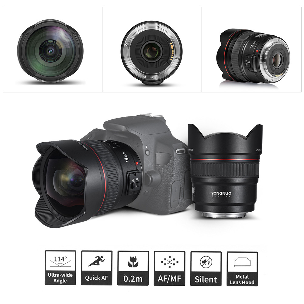 YONGNUO 14mm F2.8 ultra-wide angle prime auto/manual focus camera lens for canon