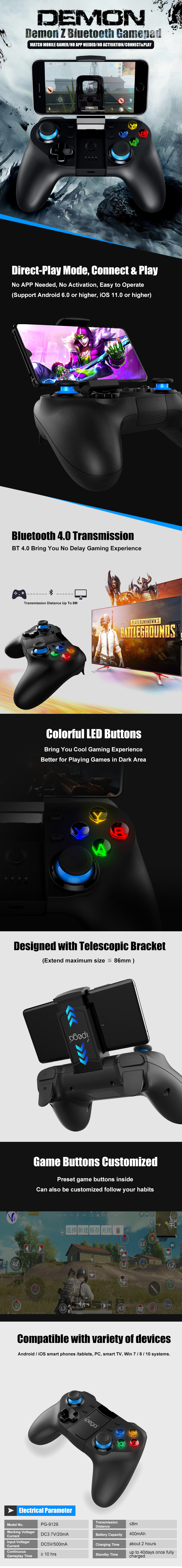 Ipega PG-9129 gamepad trigger pubg controller mobile joystick Ipega PG-9129 gamepad trigger pubg controller mobile joystick