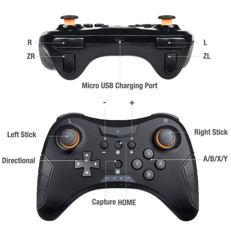 Pro Wireless Bluetooth Controller Joystick Gamepad for Ninetendo N-switch Pro