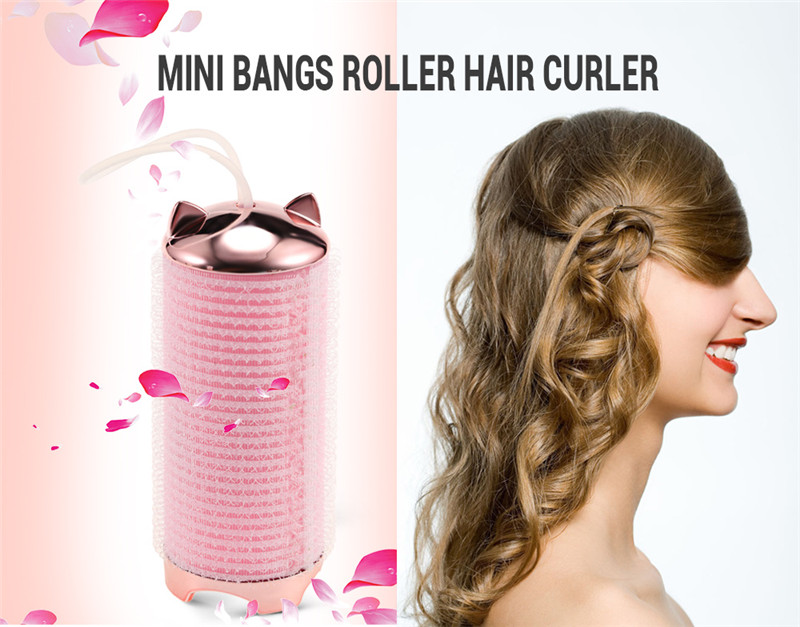 mini bangs USB rechargeable hair roller curler