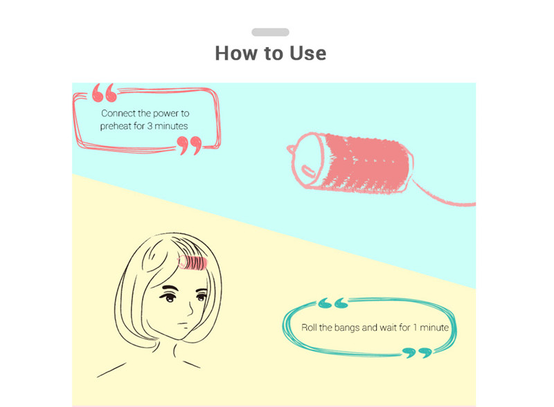 mini bangs USB rechargeable hair roller curler mini bangs USB rechargeable hair roller curler