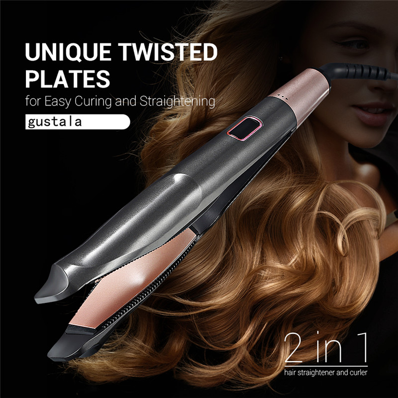 Gustala 2-In-1 hair curing irons hair culer straightener