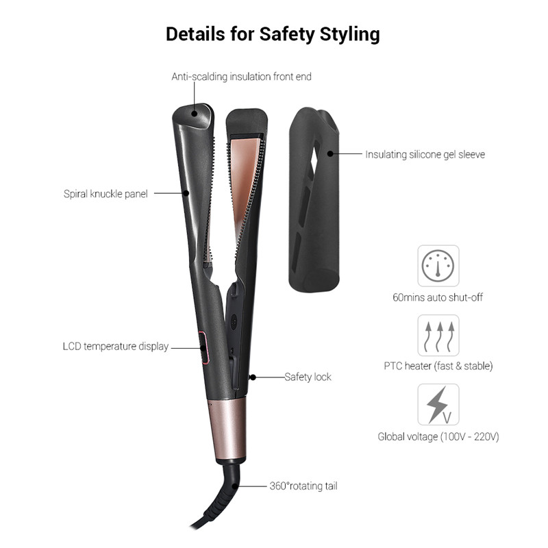 Gustala 2-In-1 hair curing irons hair culer straightener