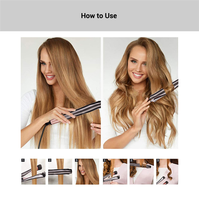 Gustala 2-In-1 hair curing irons hair culer straightener